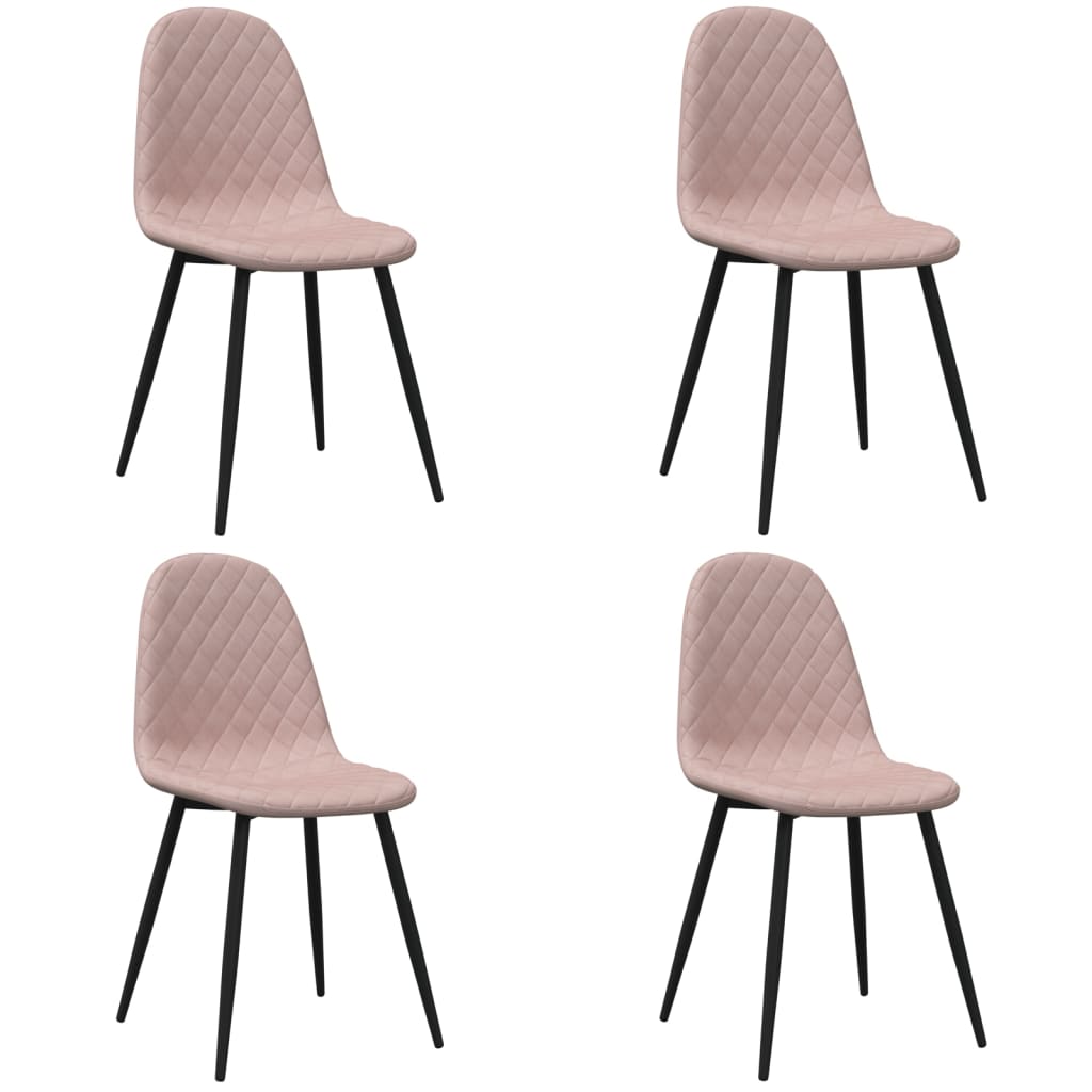 Eetkamerstoelen 4 st fluweel roze - AllerleiShop