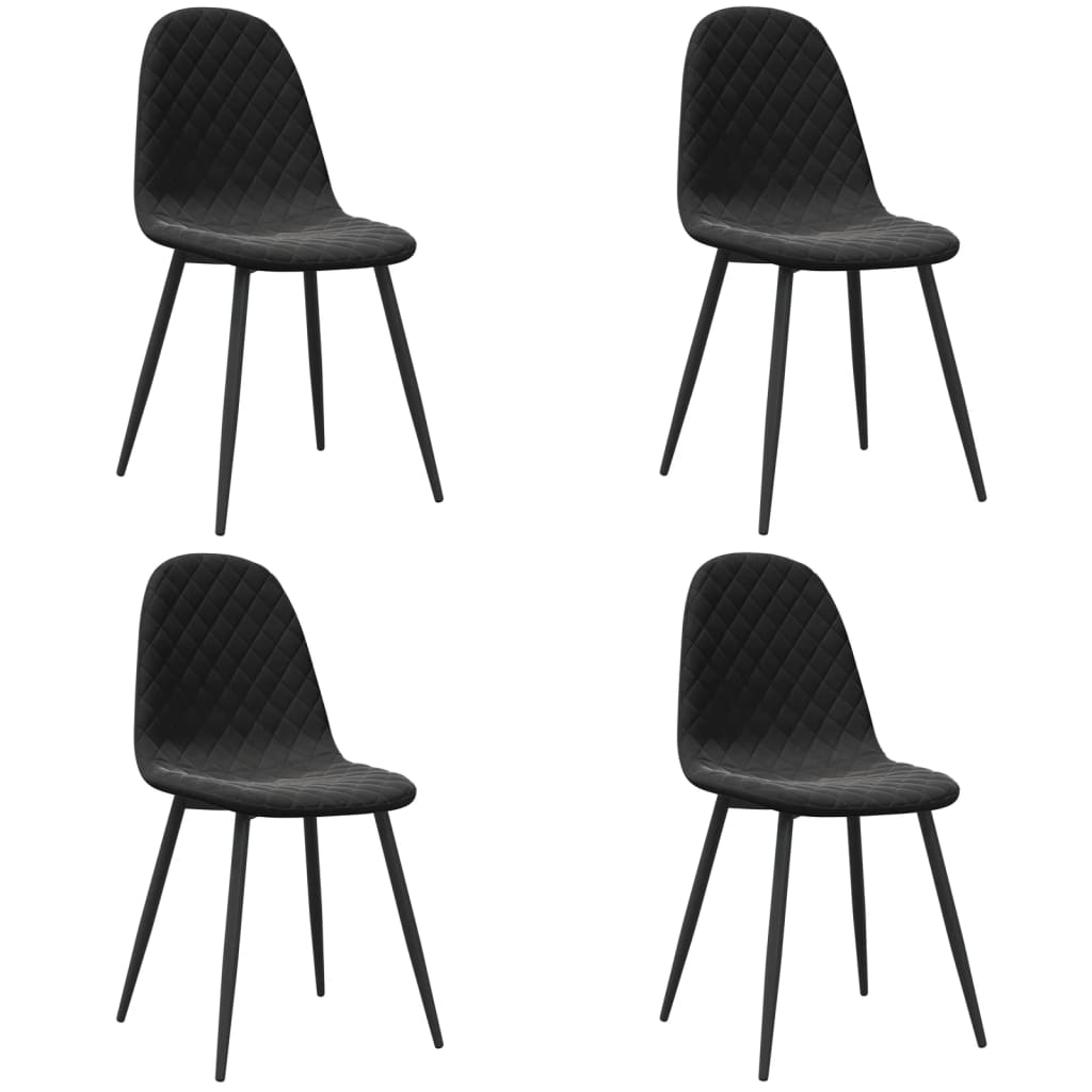 Eetkamerstoelen 4 st fluweel zwart - AllerleiShop