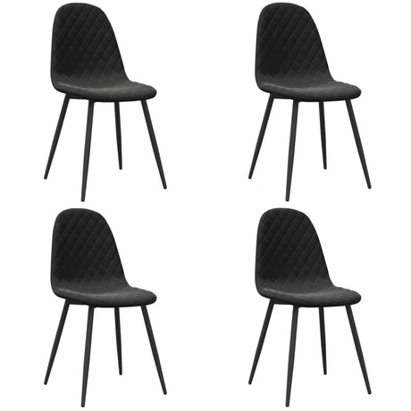 Eetkamerstoelen 4 st fluweel zwart - AllerleiShop