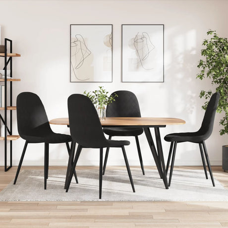 Eetkamerstoelen 4 st fluweel zwart - AllerleiShop