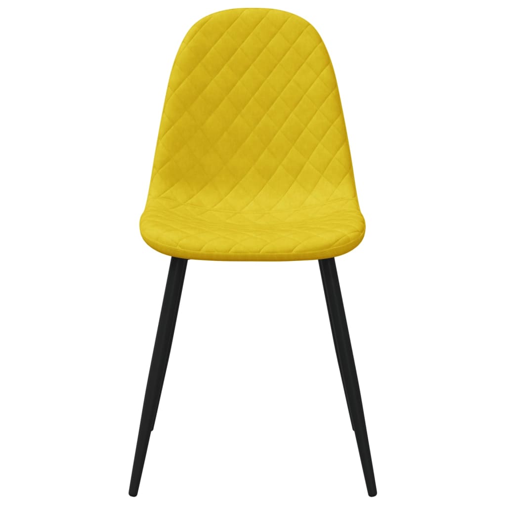 Eetkamerstoelen 4 st fluweel mosterdgeel - AllerleiShop