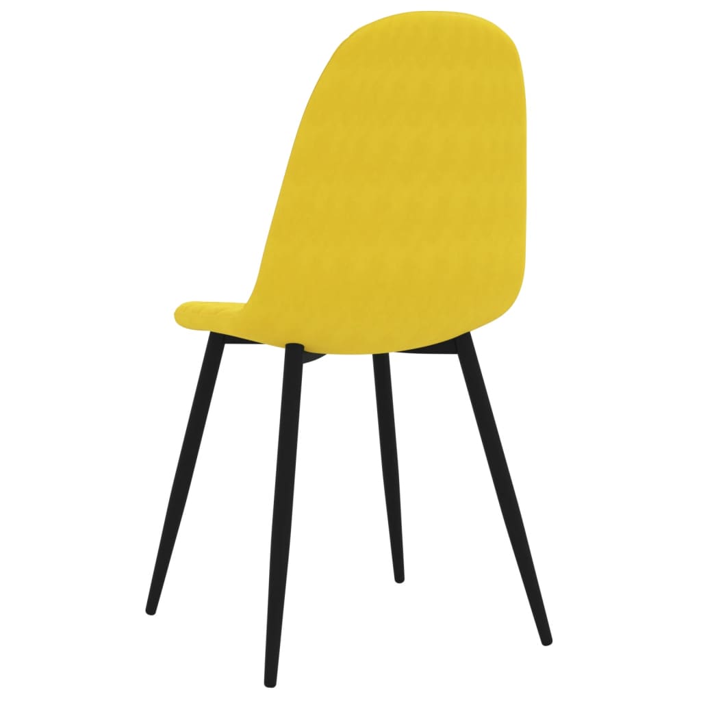 Eetkamerstoelen 4 st fluweel mosterdgeel - AllerleiShop