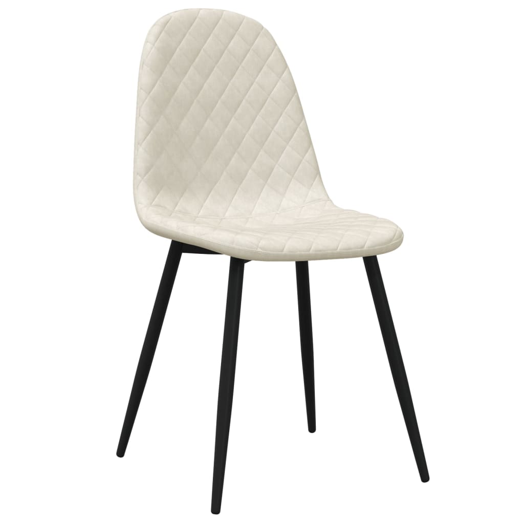 Eetkamerstoelen 4 st fluweel crèmewit - AllerleiShop