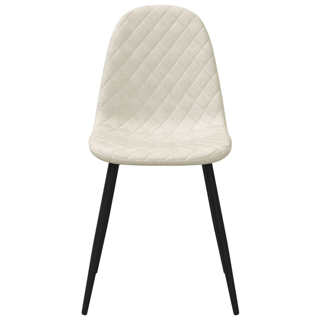 Eetkamerstoelen 4 st fluweel crèmewit - AllerleiShop