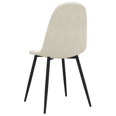 Eetkamerstoelen 4 st fluweel crèmewit - AllerleiShop