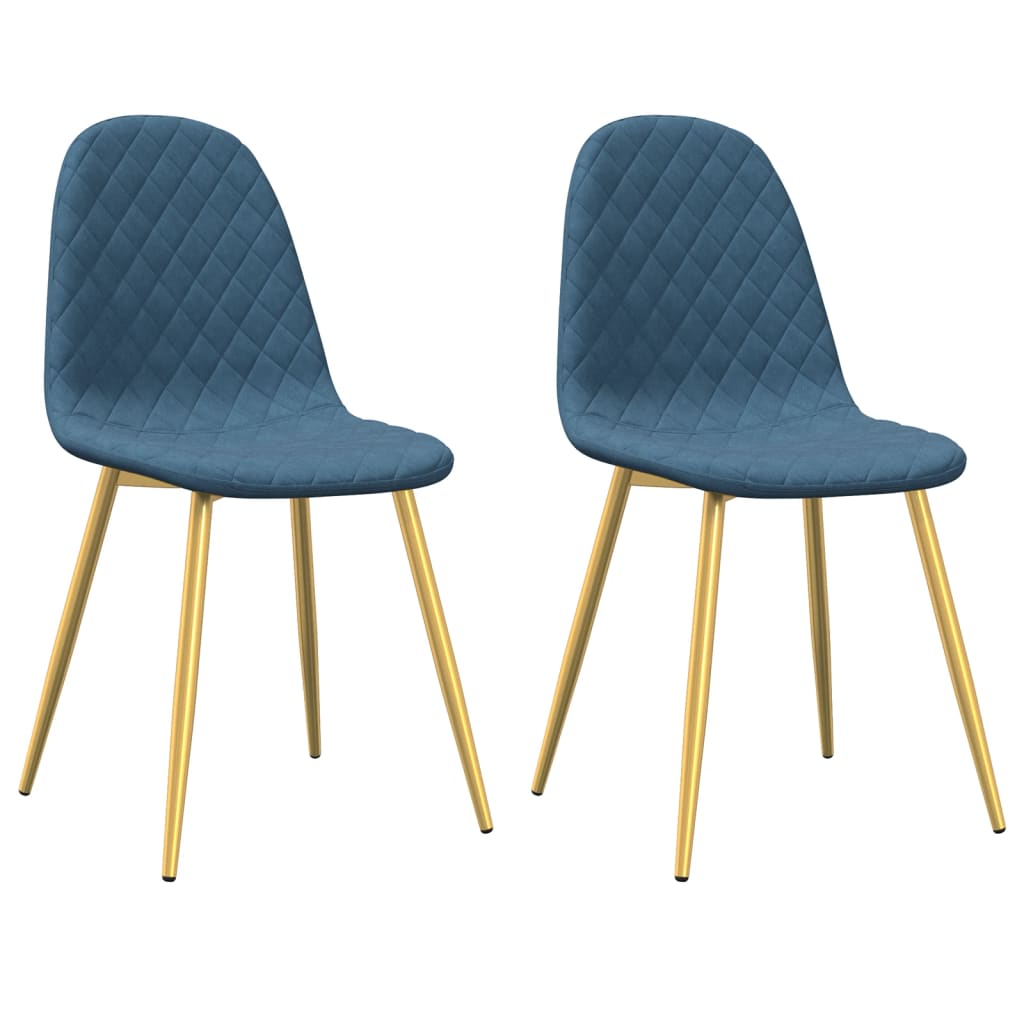 Eetkamerstoelen 2 st fluweel blauw - AllerleiShop