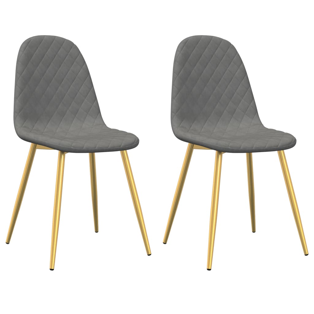 Eetkamerstoelen 2 st fluweel lichtgrijs - AllerleiShop