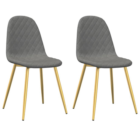 Eetkamerstoelen 2 st fluweel lichtgrijs - AllerleiShop