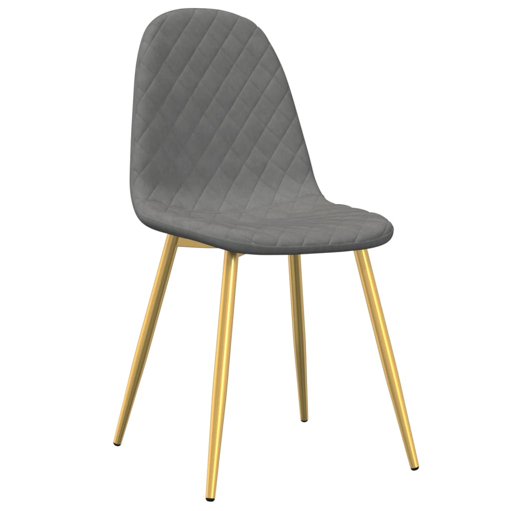 Eetkamerstoelen 2 st fluweel lichtgrijs - AllerleiShop