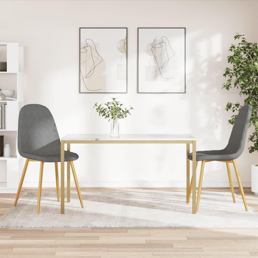 Eetkamerstoelen 2 st fluweel lichtgrijs - AllerleiShop