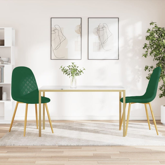 Eetkamerstoelen 2 st fluweel donkergroen - AllerleiShop