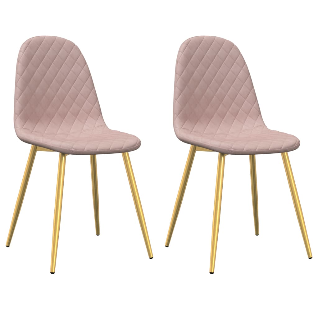 Eetkamerstoelen 2 st fluweel roze - AllerleiShop