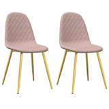 Eetkamerstoelen 2 st fluweel roze - AllerleiShop