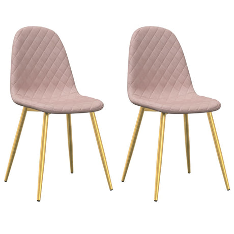 Eetkamerstoelen 2 st fluweel roze - AllerleiShop