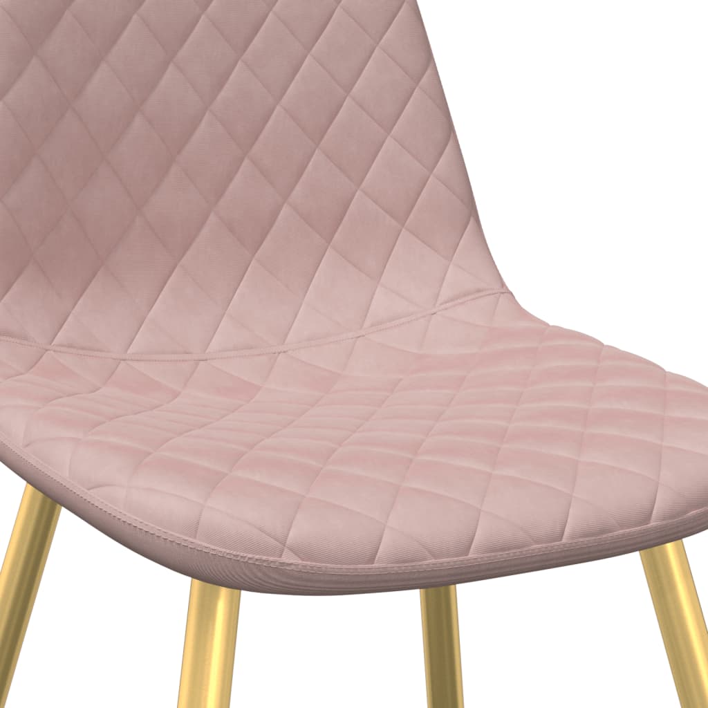 Eetkamerstoelen 2 st fluweel roze - AllerleiShop