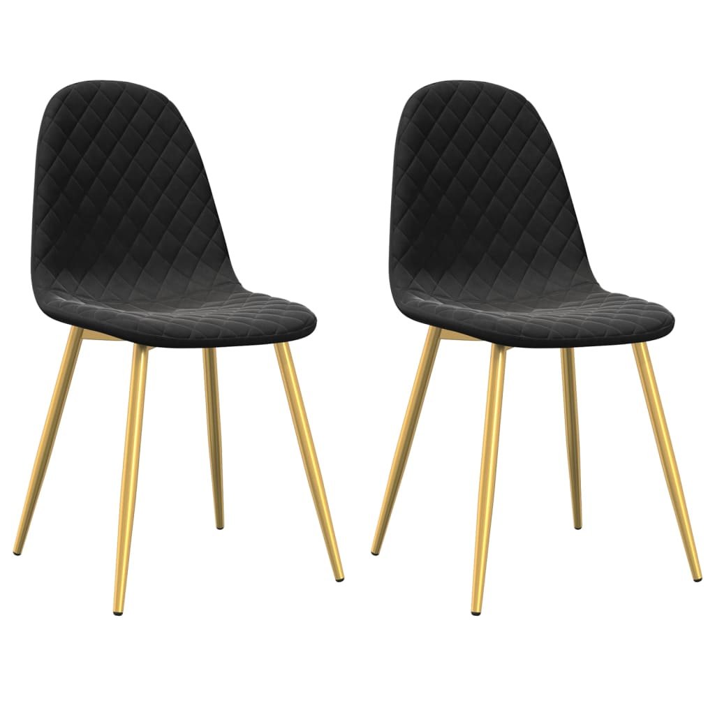 Eetkamerstoelen 2 st fluweel zwart - AllerleiShop