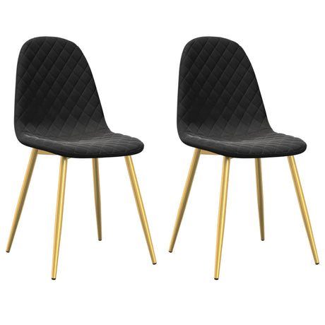 Eetkamerstoelen 2 st fluweel zwart - AllerleiShop