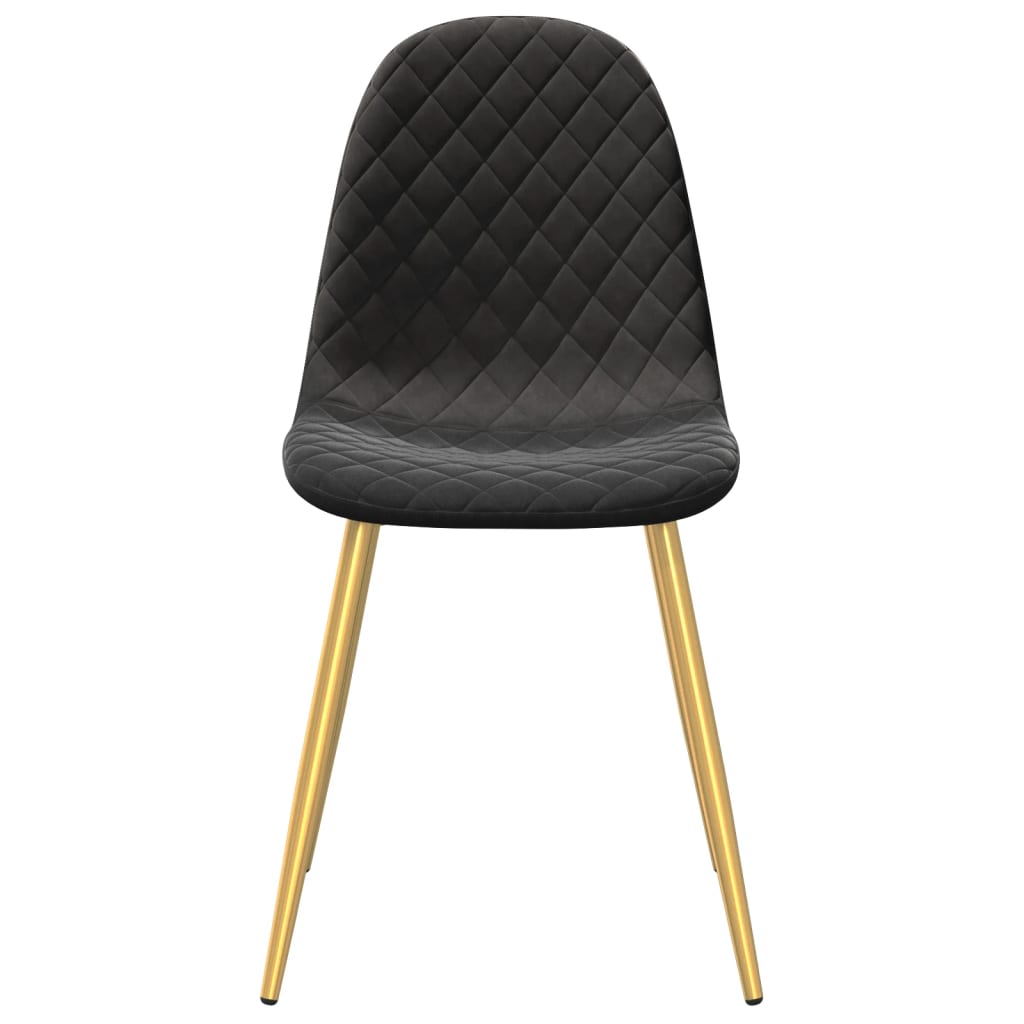 Eetkamerstoelen 2 st fluweel zwart - AllerleiShop