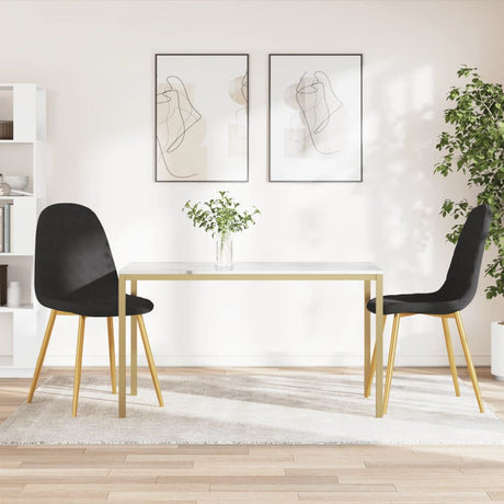 Eetkamerstoelen 2 st fluweel zwart - AllerleiShop