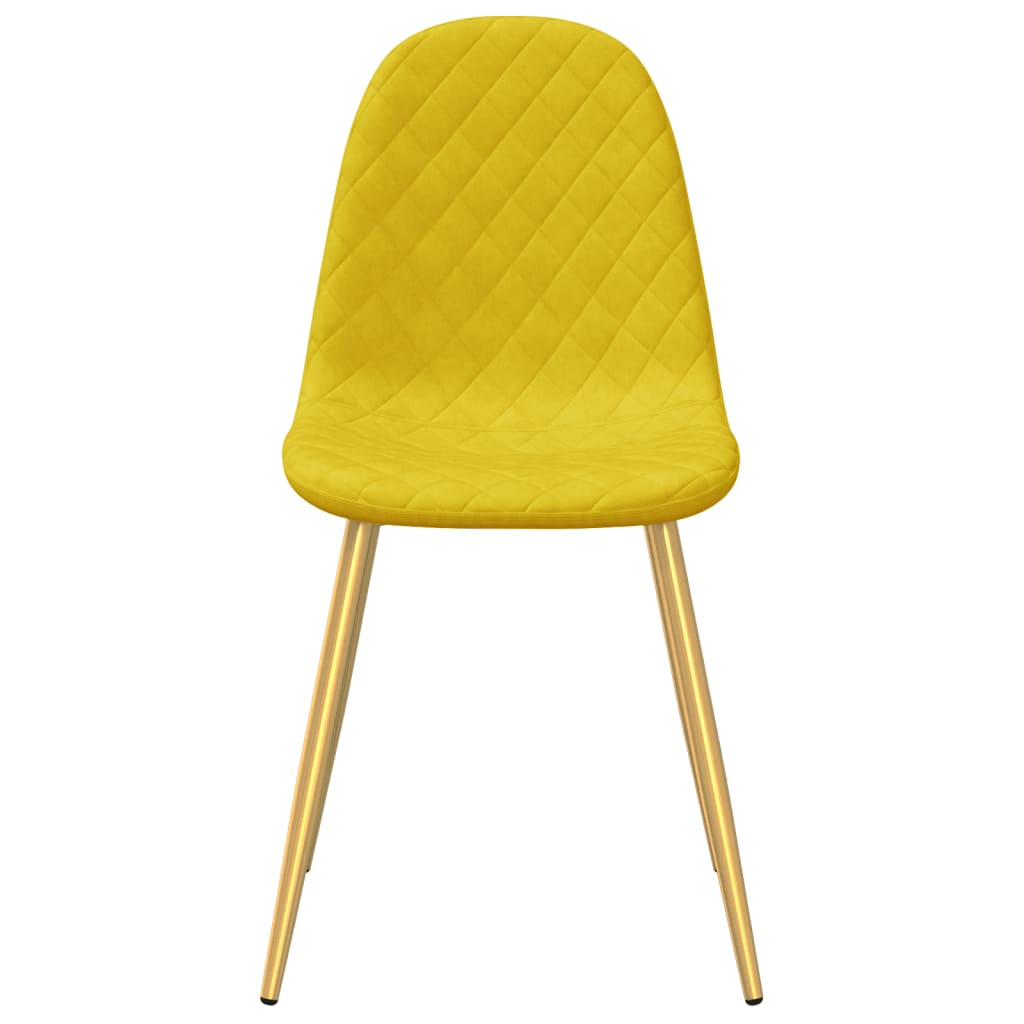 Eetkamerstoelen 2 st fluweel mosterdgeel - AllerleiShop