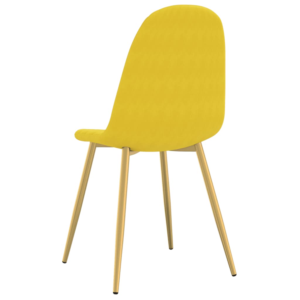 Eetkamerstoelen 2 st fluweel mosterdgeel - AllerleiShop