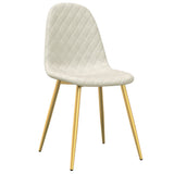 Eetkamerstoelen 2 st fluweel crèmewit - AllerleiShop