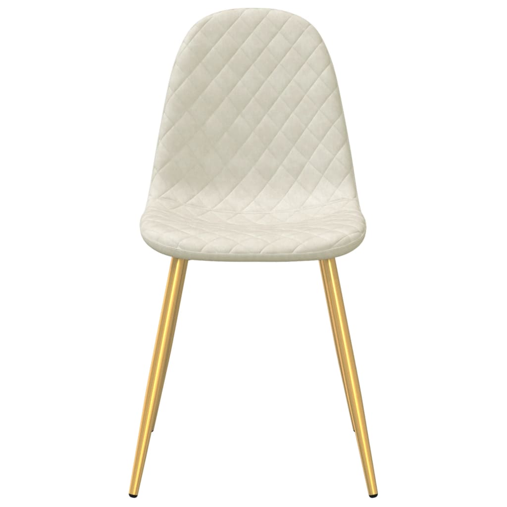 Eetkamerstoelen 2 st fluweel crèmewit - AllerleiShop