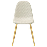 Eetkamerstoelen 2 st fluweel crèmewit - AllerleiShop