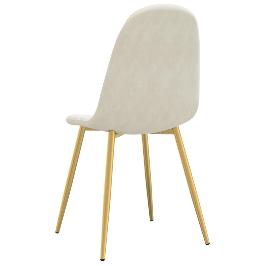 Eetkamerstoelen 2 st fluweel crèmewit - AllerleiShop