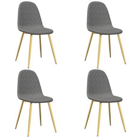 Eetkamerstoelen 4 st fluweel lichtgrijs - AllerleiShop