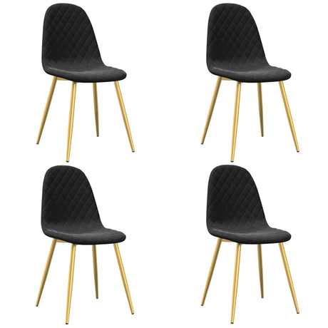 Eetkamerstoelen 4 st fluweel zwart - AllerleiShop