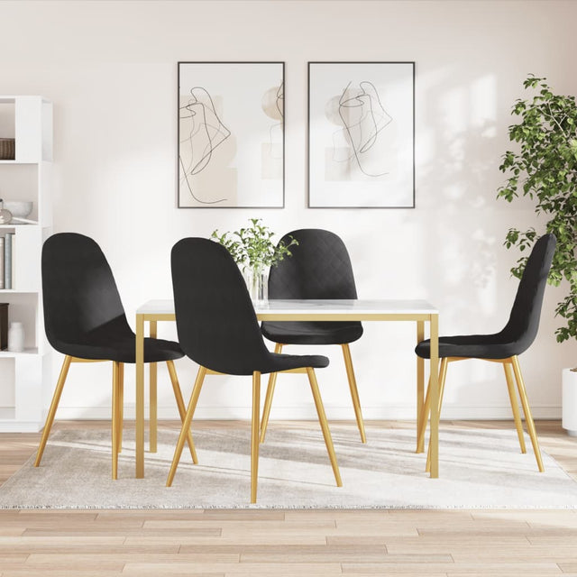 Eetkamerstoelen 4 st fluweel zwart - AllerleiShop