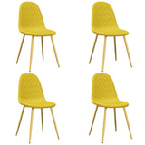 Eetkamerstoelen 4 st fluweel mosterdgeel - AllerleiShop