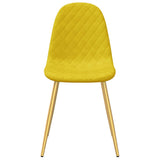 Eetkamerstoelen 4 st fluweel mosterdgeel - AllerleiShop