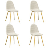 Eetkamerstoelen 4 st fluweel crèmewit - AllerleiShop