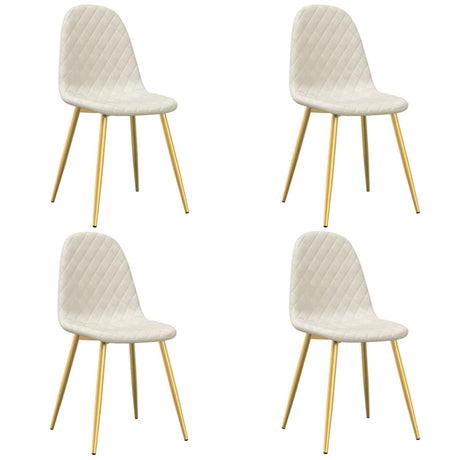 Eetkamerstoelen 4 st fluweel crèmewit - AllerleiShop