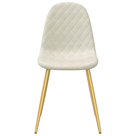 Eetkamerstoelen 4 st fluweel crèmewit - AllerleiShop