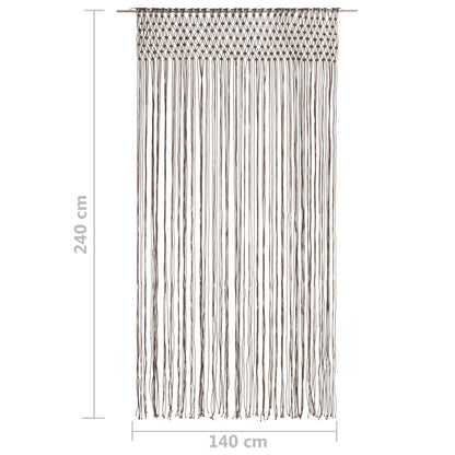 Gordijn macramé 140x240 cm katoen taupe - AllerleiShop