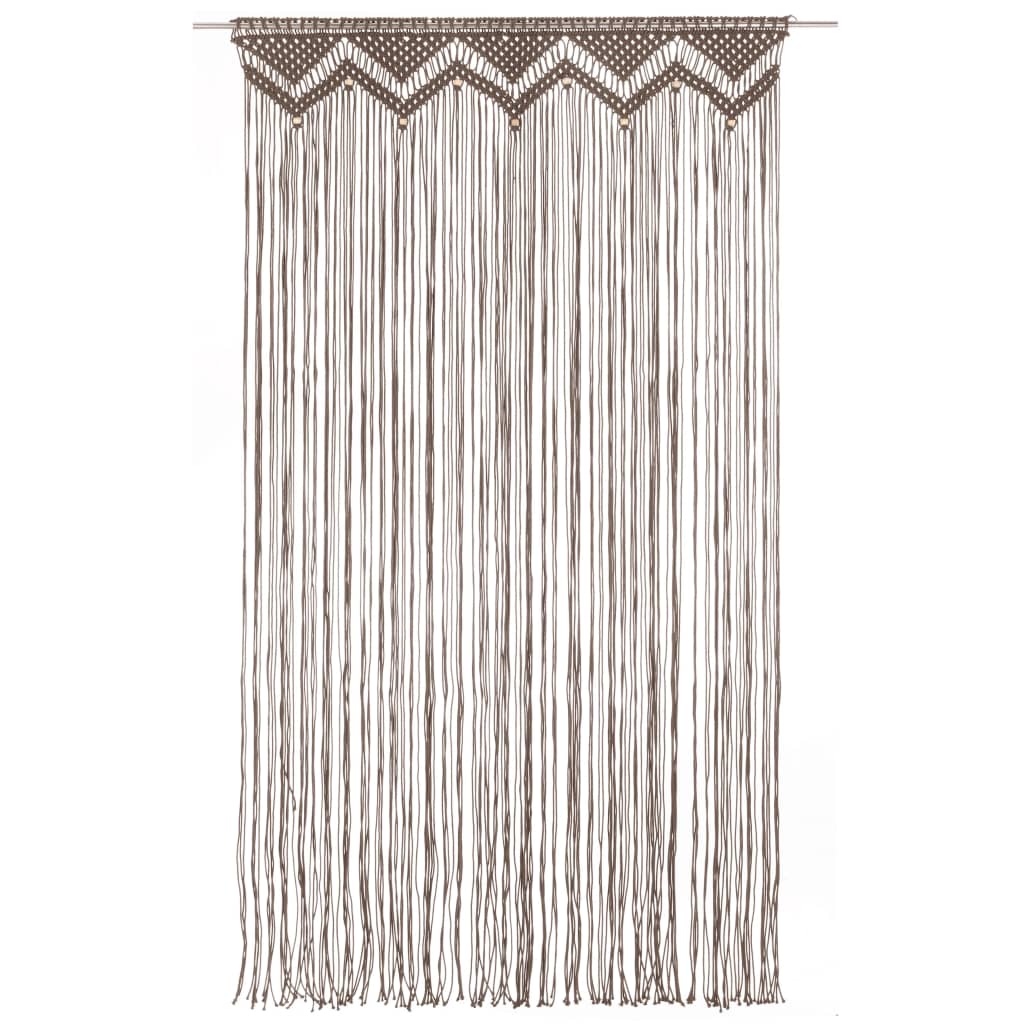 Gordijn macramé 140x240 cm katoen taupe - AllerleiShop