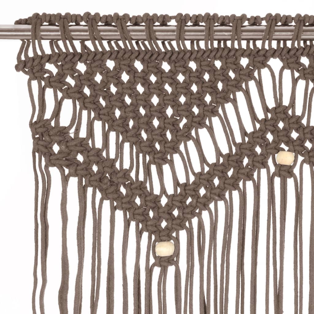 Gordijn macramé 140x240 cm katoen taupe - AllerleiShop