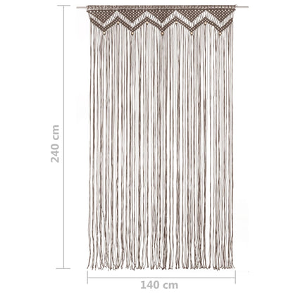 Gordijn macramé 140x240 cm katoen taupe - AllerleiShop