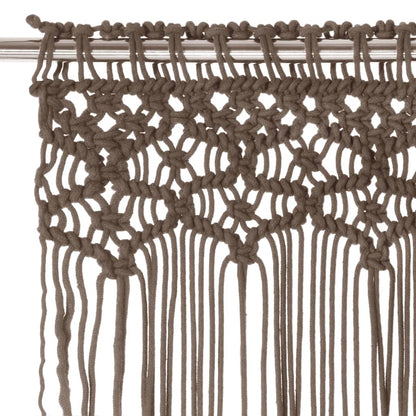 Gordijn macramé 140x240 cm katoen taupe - AllerleiShop