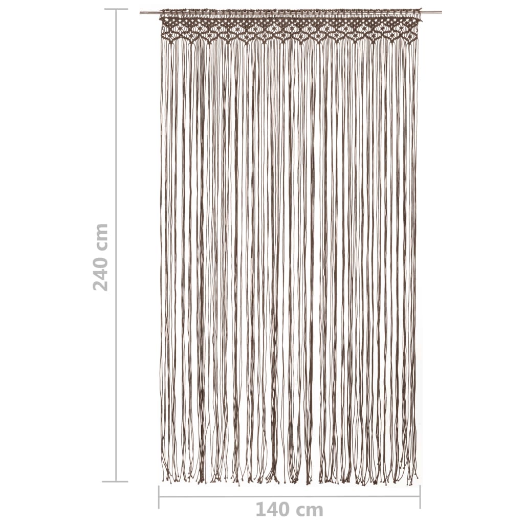 Gordijn macramé 140x240 cm katoen taupe - AllerleiShop