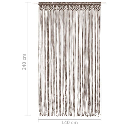 Gordijn macramé 140x240 cm katoen taupe - AllerleiShop