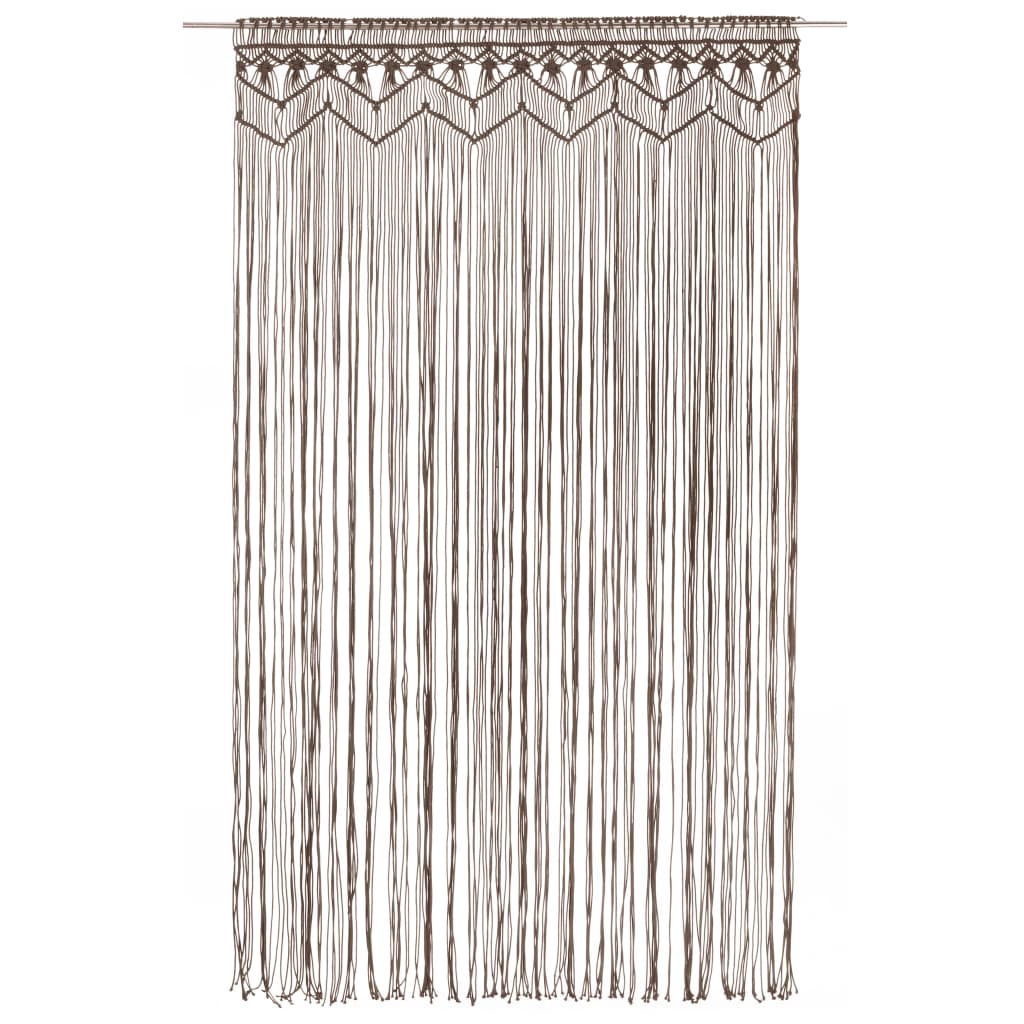 Gordijn macramé 140x240 cm katoen taupe - AllerleiShop