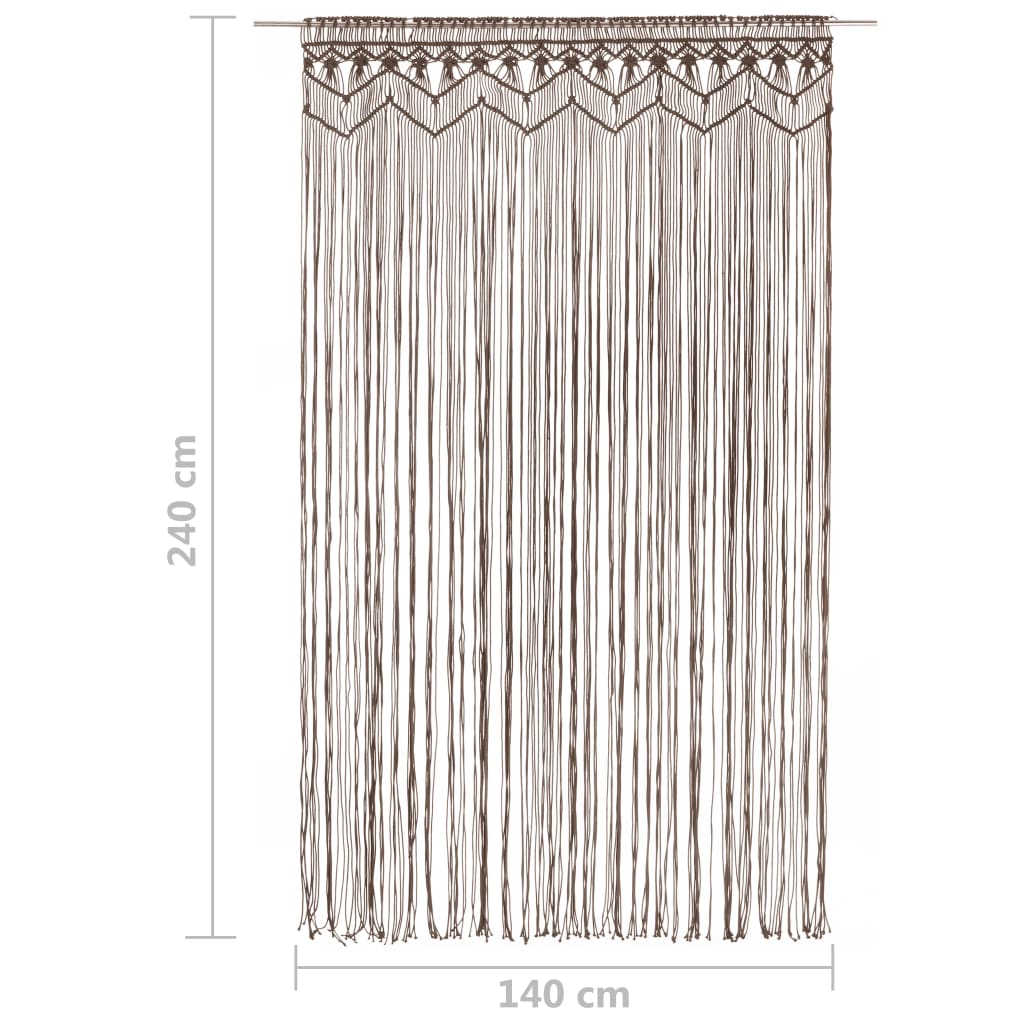 Gordijn macramé 140x240 cm katoen taupe - AllerleiShop