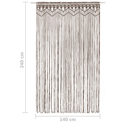 Gordijn macramé 140x240 cm katoen taupe - AllerleiShop