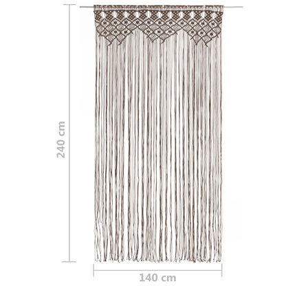 Gordijn macramé 140x240 cm katoen taupe - AllerleiShop