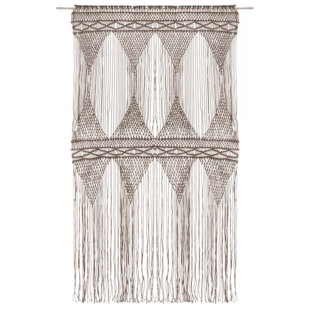 Gordijn macramé 140x240 cm katoen taupe - AllerleiShop