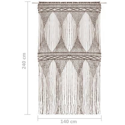 Gordijn macramé 140x240 cm katoen taupe - AllerleiShop